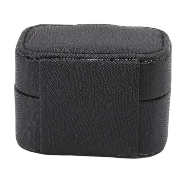 Mini Ring Förvaringslåda PU Läder Liten Smyckeskrin Organizer Liten Resa Örhänge Väska Svart