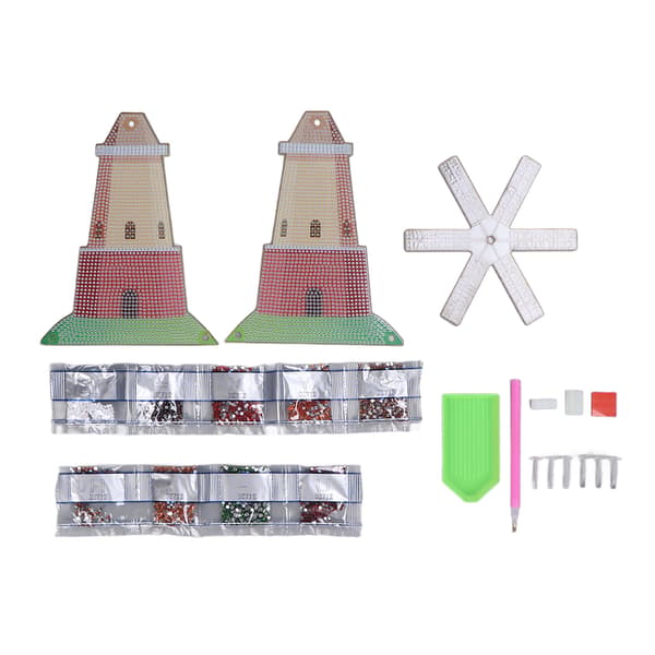 Rhinestone Maleri Ornament Stor Vindmølleform Levende Utsøkt Vanntett DIY 5D Rhinestone Maleri Kit