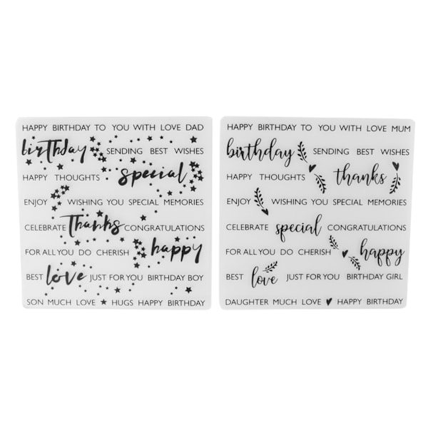 2PCS Clear Stamps DIY Production Plastic Embossing Folders for Holiday Card Making DIY Scrapbooking Journaling Envelope