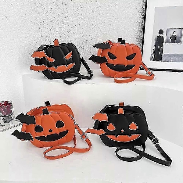 Halloween Kreativ Tegneserie Græskar Crossbody Taske, Uhyggelig Græskar Crossbody Taske Sort Kærlighed
