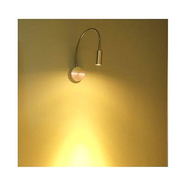 3W LED Sengelampe Læselampe LED Fleksibel Svane (Sort) Væglampe LED Læselampe med Kontakt Varm Hvid 3000K Moderne 30*7*6cm