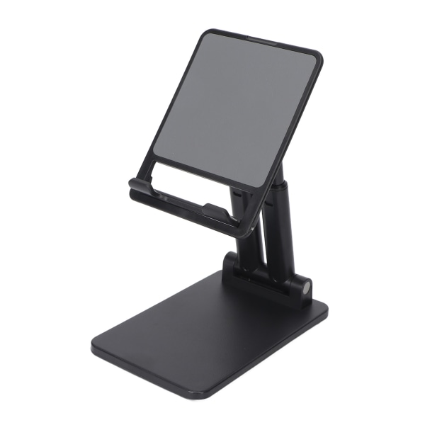 Mobiltelefonstativholder for skrivebord Sammenleggbare doble stenger for Iphone Nettbrett Smartphone for Live Streaming Opptak Svart
