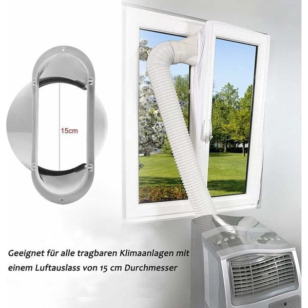 Vinduesadapter til bærbar aircondition, 15 cm – Justerbart panel op til 110 cm – Holdbart og vandtæt PVC – Hurtig installation – Yidomde