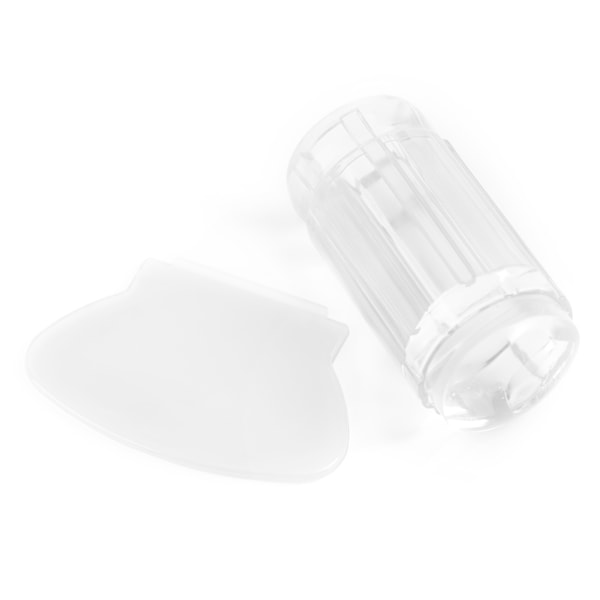 Transparent silikon nagellack tätningshuvud stämpel skrapa nagelkonstverktyg (transparent vit)