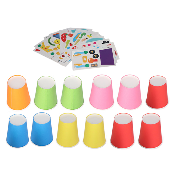 DIY Pappersmuggar Söta Flerfärgade Barn Handgjorda DIY Pappersmuggar Pussel Målningsbara Klistrabara Pappersmugg Leksaker Set
