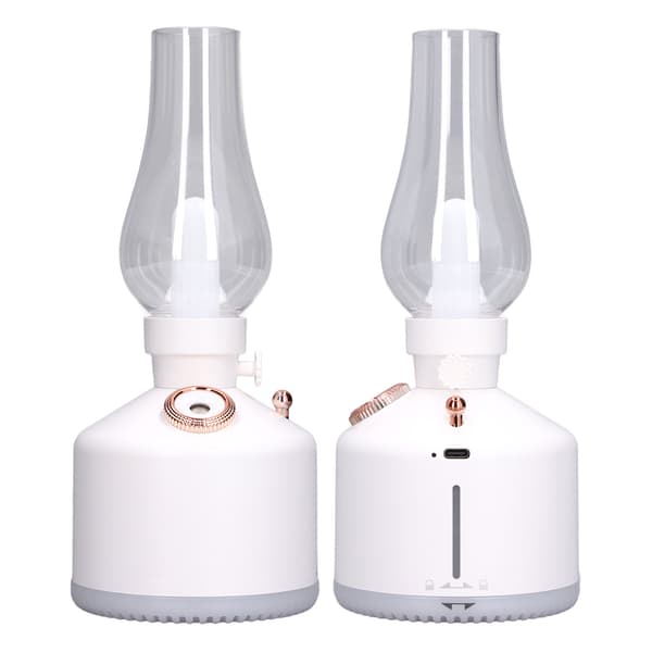 Luftfuktare Tyst Steglös Dimning USB-laddning Vit LED-ljus Mistluftfuktare för Hem Sovrum