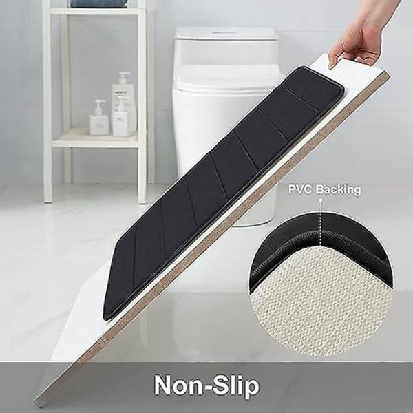 Memory Foam-bademåtte - skridsikker, blød, vandabsorberende - sort (50 x 60 cm)