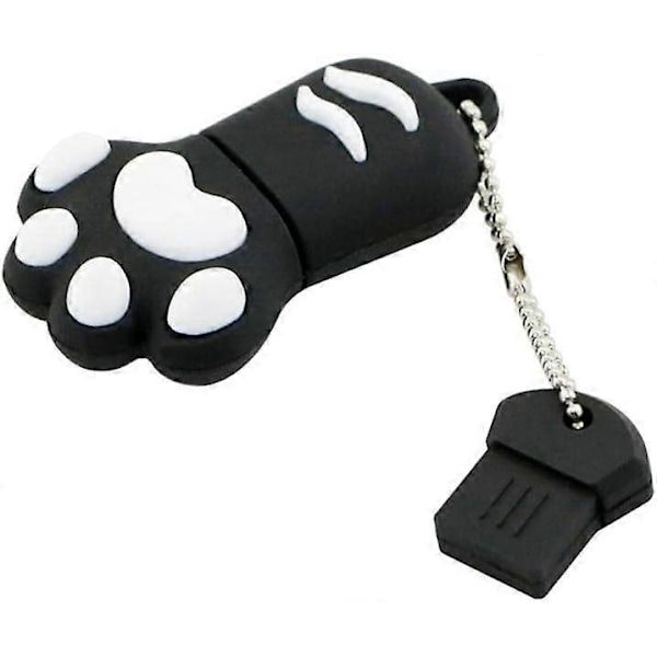 32GB USB 3.0 Minnepenn Super Søt Svart Kattepote Form USB Minnepenn Tegneserie Nydelig Dyreminnepinne Høyhastighets Penn Minne Svart