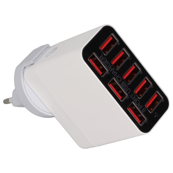 X82 40W USB A-lader 8-ports USB-ladehode Bærbar reisehurtiglader for mobiltelefonnettbrett