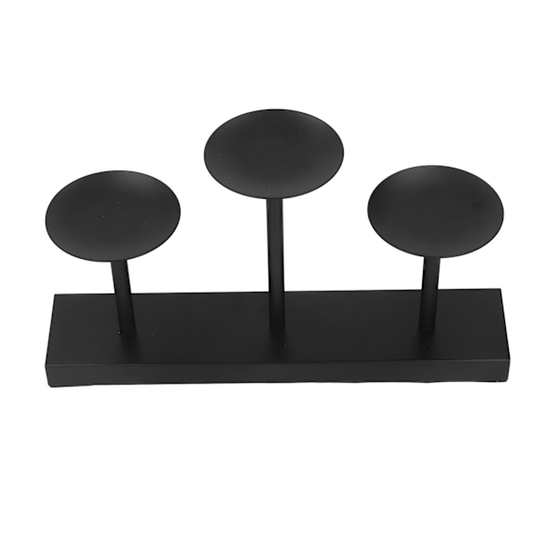 Pelare Ljusstake 3 Plattor Matt Svart Retro Design Robust Metallstruktur Pelare Kandelaber för Bröllopsfest Bar