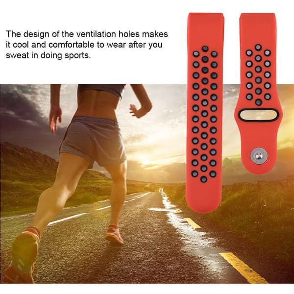 Silikone Sportsarmbånd Erstatning til Fitbit Charge2 Farverem Rød og Sort