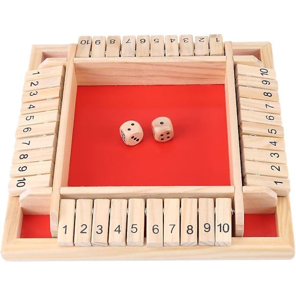 Shut The Box 4 Pelaajan Numeroläppälelu Opettavainen Taitopeli Lautapeli Toiminta- ja Refleksipeli Puinen Palapeli Lautapelit Nopapeli