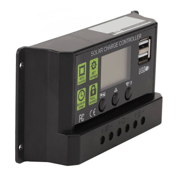 Solladdningsregulator PWM Digital Display Självkontroll Solpanel Intelligent Regulator 30A