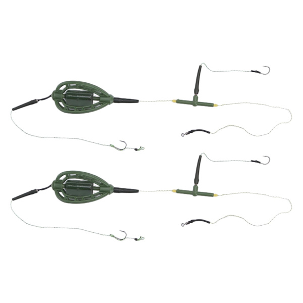 2 st europeisk stil lång lina karp häckande enhet fiske set Karp fiske betesmatare48g
