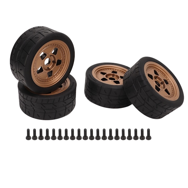 4Pcs RC Cars Wheel Plastic Whees and Tire Replacement for ARRMA 1/7 1/8 RC Professional Sports Car Brown