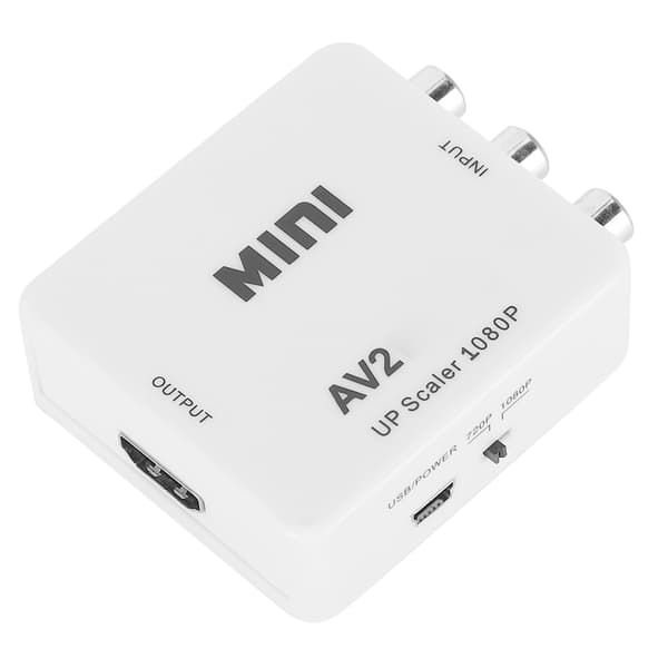 AV til HDMI High Definition Converter Transverter RCA til HDMI AV2HDMI Hvid