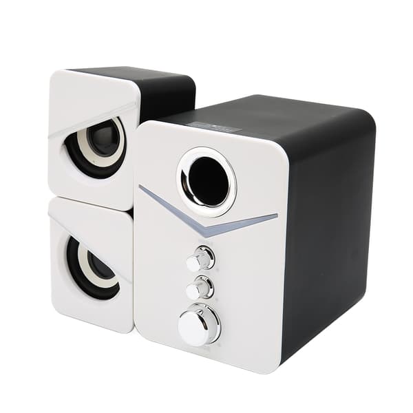 D-221 Bluetooth computerhøjttaler dyb bas 2.1-kanals mini-bordhøjttaler til bryllupsfest hvid