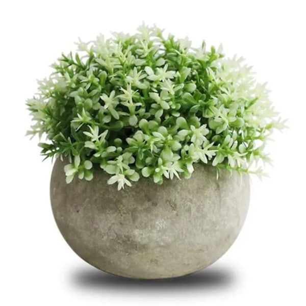 2 KPL Simuloitu Kasvi Bonsai Puoliympyrän Muotoinen Pallo Massa Bonsai Työpöydän Vihreät Kasvit Ruukku Koristeet Valkoinen Vihreä