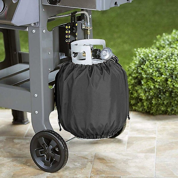 410D Propantankdæksel med justerbare snore, beskytter tanken mod elementerne, vejrbestandig, vandafvisende, UV-bestandig, 35×42cm, Sort