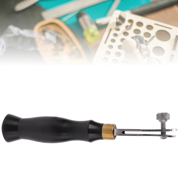 Ebenholtshandtag Justerbar Kantveck i rostfritt stål Läder Craft Press Hand DIY Tool (0,5 mm)