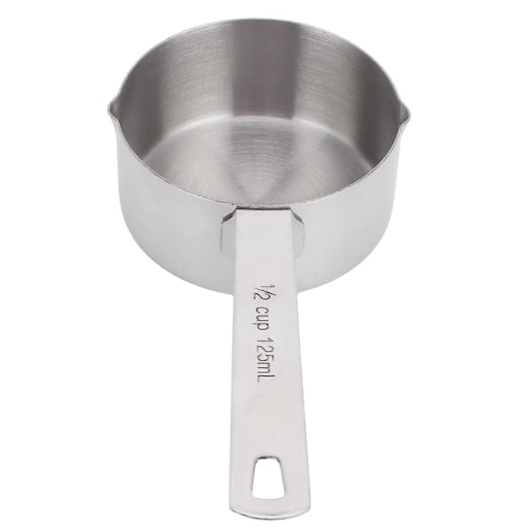 Måleskje for baking 304 Rustfritt stål Målekopp med skala Kjøkkenutstyr 1/2 kopp 125ml