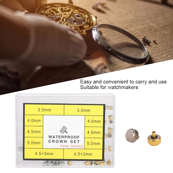 Koppar Assorted Watch Crown Delar Tillbehör Watch Repair Replacement Tool