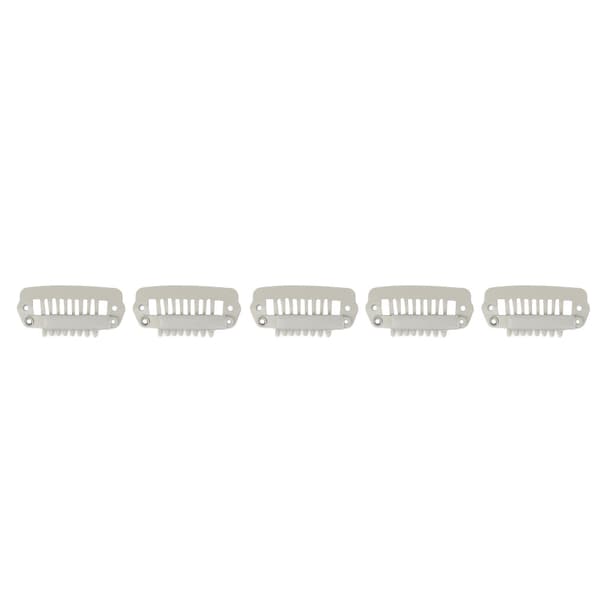 50 stk Hår Extension Clips Sæt Rustfrit Stål DIY 8 Tænder Snap Kam Paryk Clips Tilbehør 2,8 cm Beige