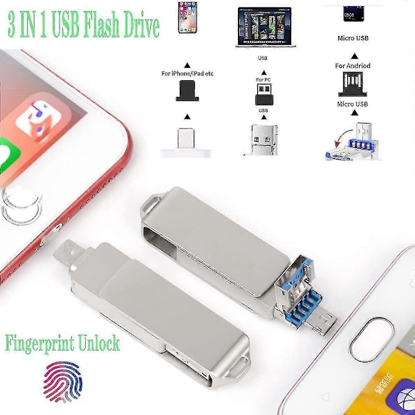 USB Flash Drive, USB 3.0 Memory Stick 360 Graders Roterbart Design Photo Stick