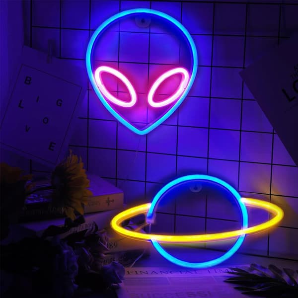 Neonlamper USB/batteri Planet neonlamper brukes til barer, bryllupsdekorasjoner, bursdagsfester osv. (planeter og romvesener)