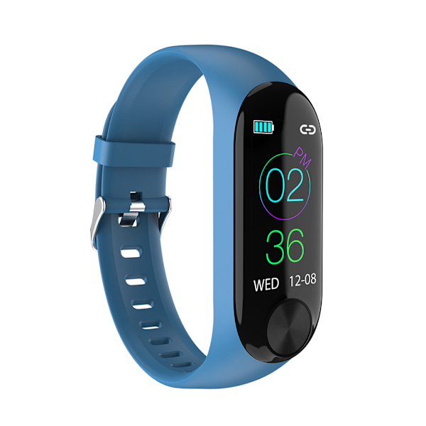 Farve skærm smart armbånd hjertefrekvens tracking blodtryk søvn monitor armbånd (blå)