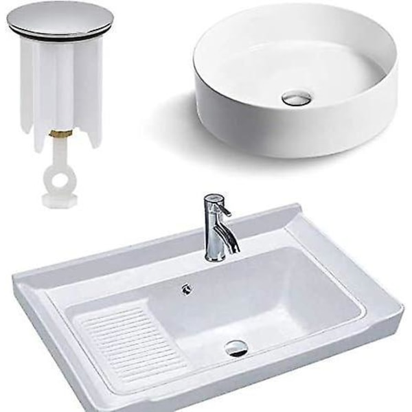 Högkvalitativ avloppspropp, bottenpropp för handfat, universell handfatspropp, justerbar handfatspropp - badrumspropp ⌀40mm (höjden är justerbar)