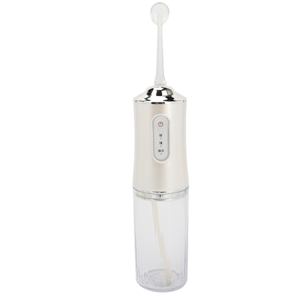 Elektrisk tandbørste, bærbar, hvid, 3 gear, 8 dyser, 220 ml vandtank, intelligent tandbørste, hvid
