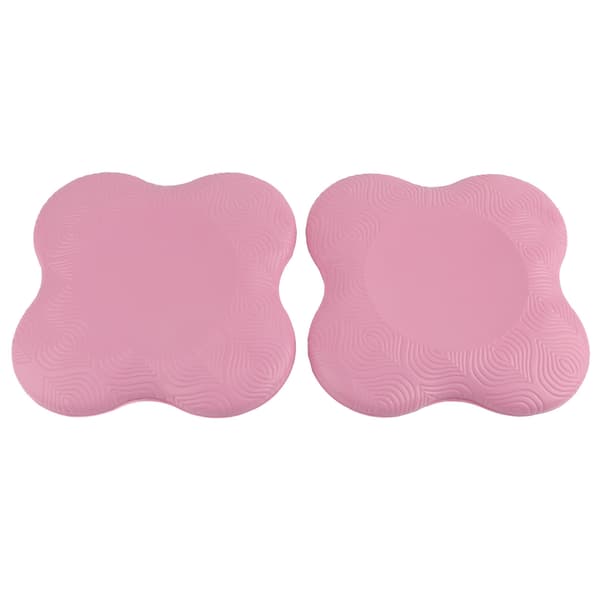 2 st Yoga Träning Knä & Armbåge Skydd PU Kudde Övningsmattor Dubbelsidig Halksäker (Rosa)