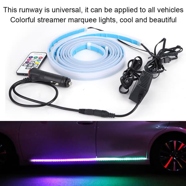1,5 m/4,9 fod bildør sidelysstrimmel Universal Auto LED lys farverig lysbjælke