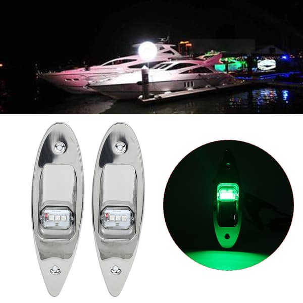 Par LED navigationslys rød grøn rustfrit stål til marinebåd 12V