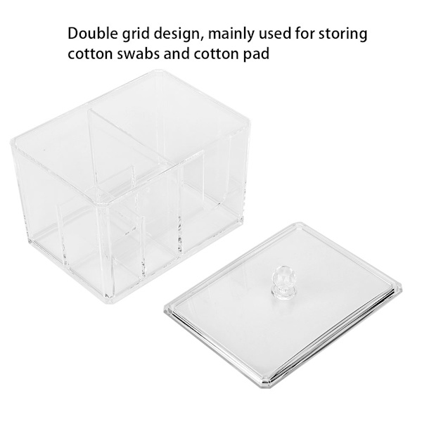 14×10×13cm gennemsigtig opbevaringsboks til bomuldspinde bomuldspude