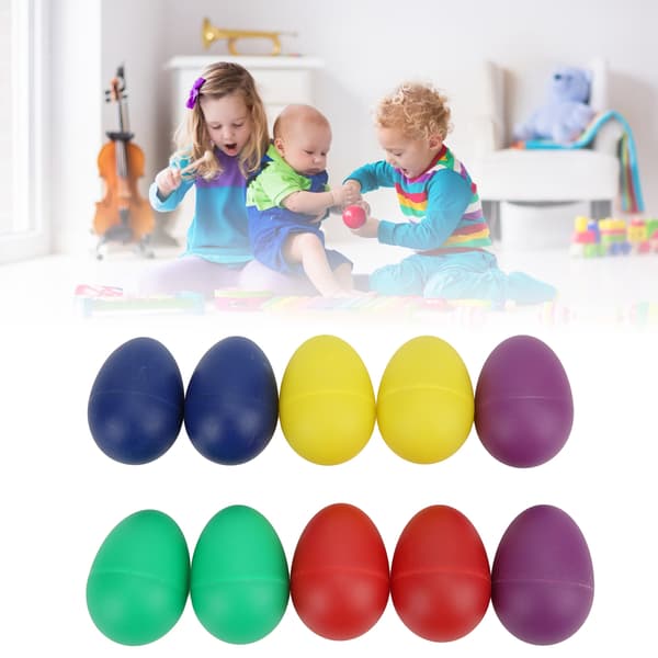 Fargerike Mini Egg Shakers - Sett med 10 Perkusjons Musikkinstrument Leker