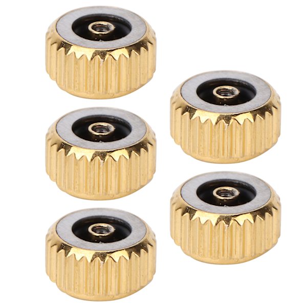 5 st ståkronor för klockreparation, reservdelar, tillbehör, set, guld, 5,5 mm / 0,22 tum
