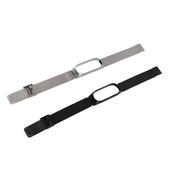 2 stk. udskiftningsurrem i rustfrit stål til Mi Band 3 4 5 6 grå sort