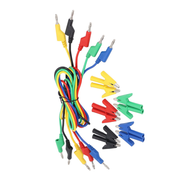 Testledningar Set Bananplugg till krokodilklämma Krets Elektrisk testtrådsats 4mm JT1016