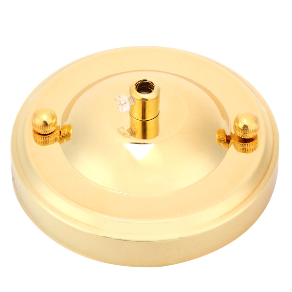 2 stk. Jern Loftslampe Baldakin Krog Lysekrone Pladeholder Dekoration DIY Montering Tilbehør Guld