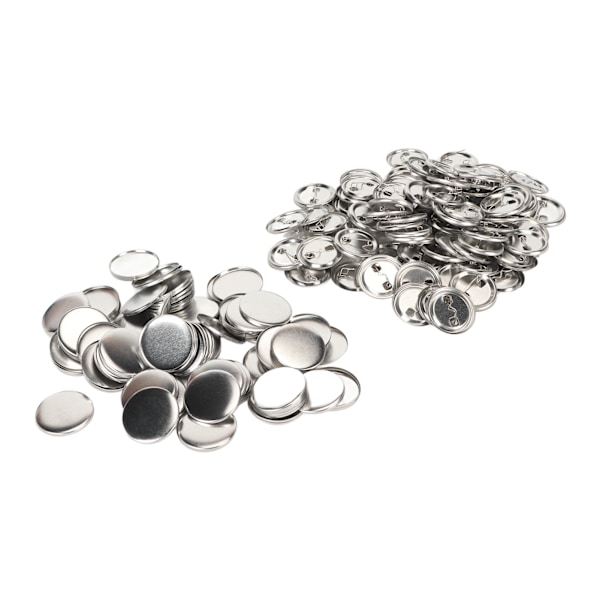 100 set Pin Back Button Delar Robust metall Plast Rostskyddad utjämningsknapp Tillbehör för märke DIY 37MM
