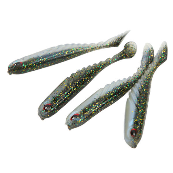 4PCS AR48 75mm/3.2g T-hale myk PVC agn dobbelt farger Jigging Wobblers kunstig lokkegullgrønn svart