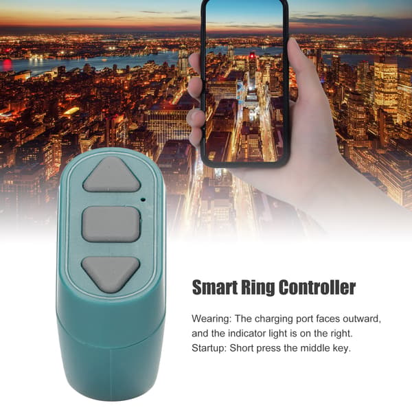 Fjernkontroll Sidevender Bluetooth 4.0 Ringkontroller 2.4‑2.4835GHz for Telefon APP