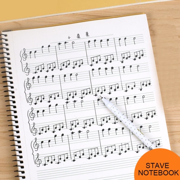 50 sider musikalsk notation Personale notesbog Musikmanuskript skrivepapir (gult partitur)