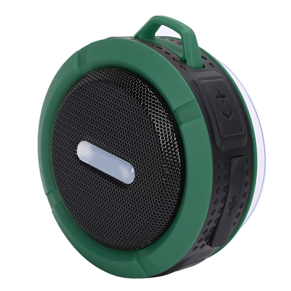 C6 Bluetooth-kaiutin imukupilla ja karabiinihaalla, vedenpitävä minialakaiutin ulkoiluun, vihreä