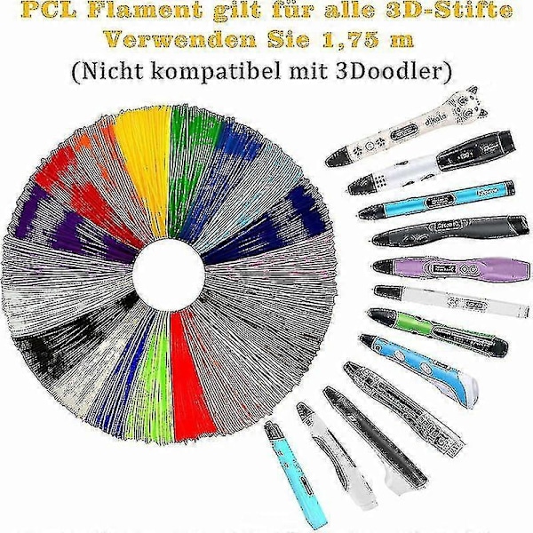 20 Färger 3D-pennfilament (5 meter per färg) 1,75 mm 3d_SZXM