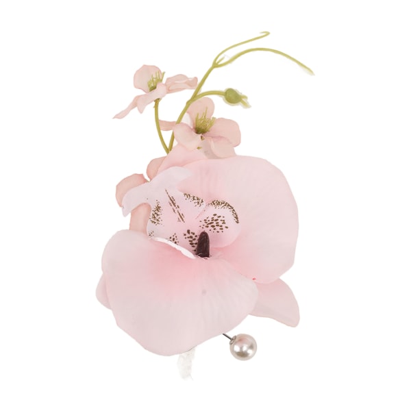 5 stk Brudgom Boutonniere Elegant Menn Bryllup Blom Livaktig Permanent Gjenbrukbar Kunstig Brosje Blom Rosa