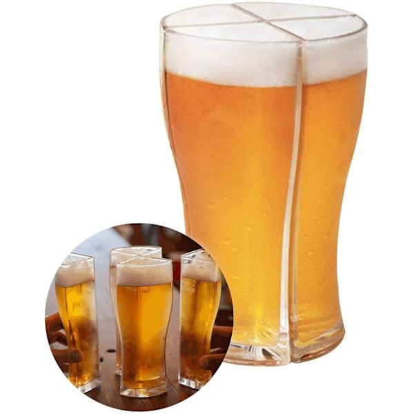 4-i-1 Ölglas Mugg Set Super Schooner Kopp Delbar 4 Delars Ölkopp Stein Party Mugg-B5