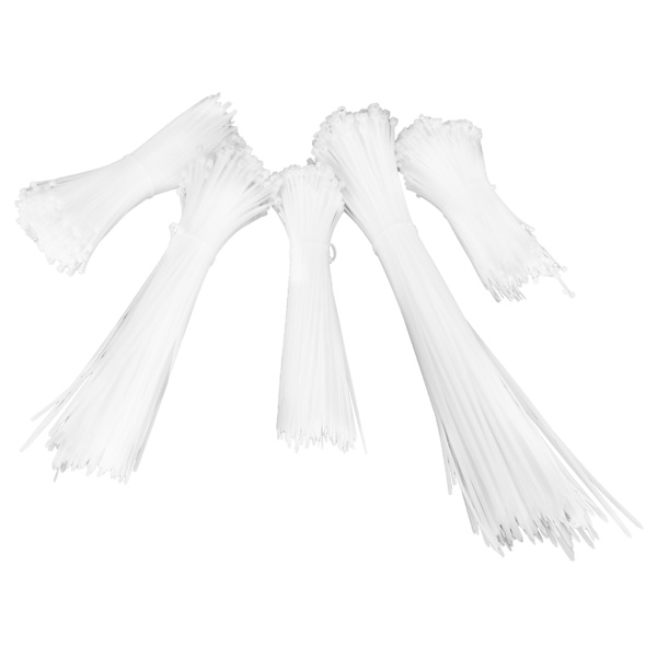 5 pakker med kabelbinderserier med engangsbruk i nylon